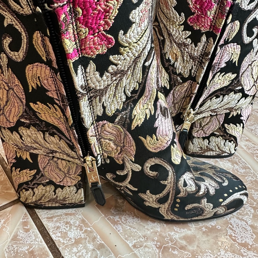 Sam Edelman Embroidered Heeled Ankle Boots - Picture 13 of 15